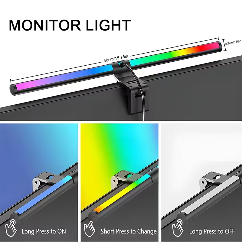 LED Monitor Light Bar 30cm 40c - đánh giá và giá Setup Desk Monitor
