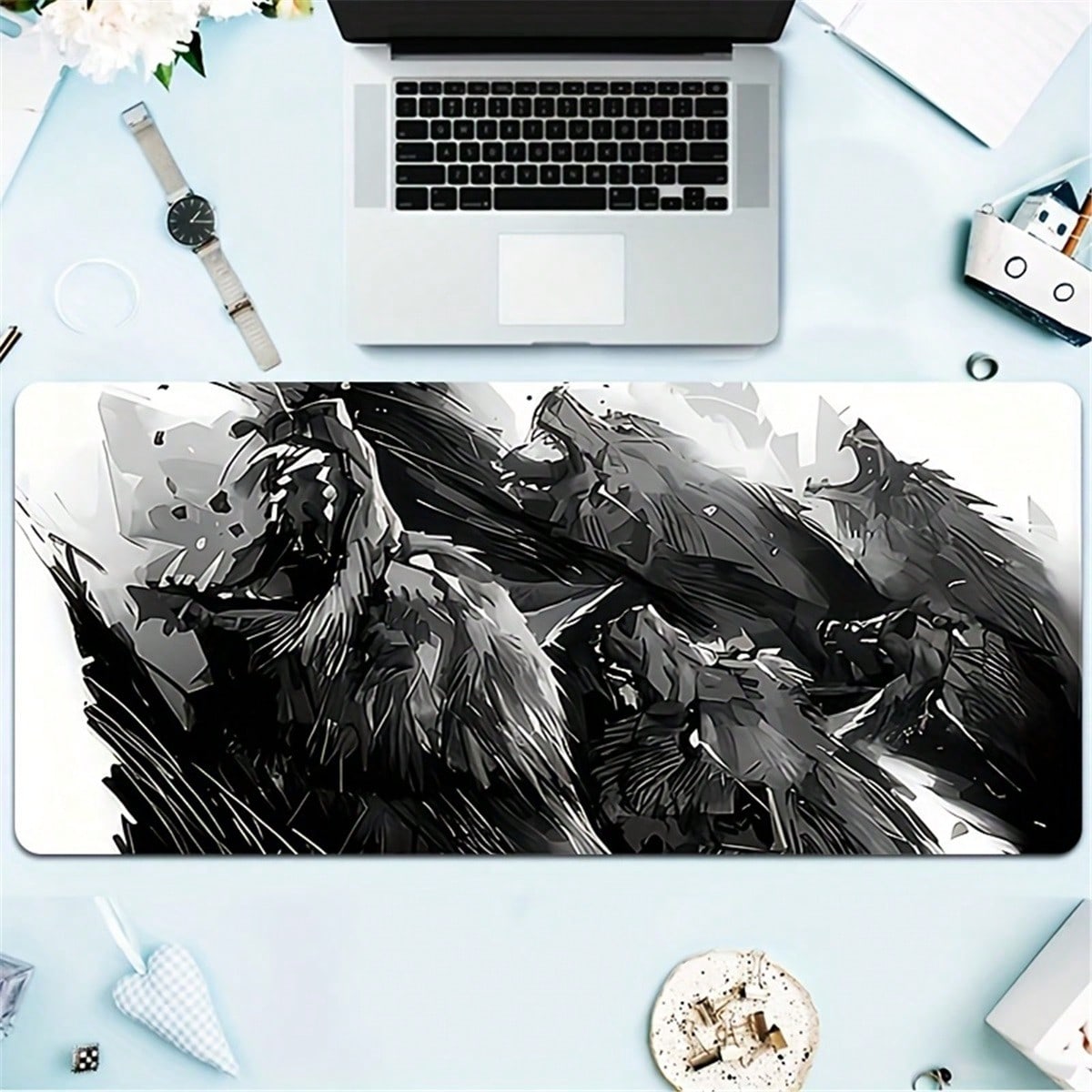 Large Wolf Gaming Desk Pad Com - đánh giá và giá Desk Setup Pc And Laptop